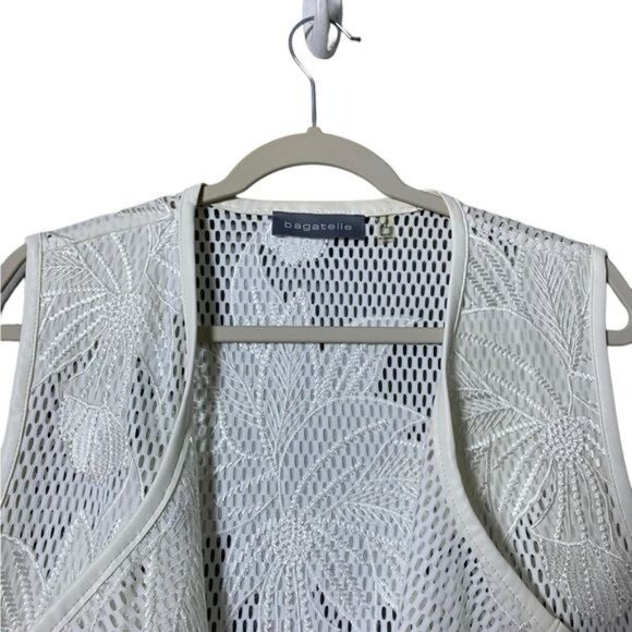 Bagatelle Palm Tree Vest Cover Up Longline Size XL Beach Coastal - Picture 2 of 10